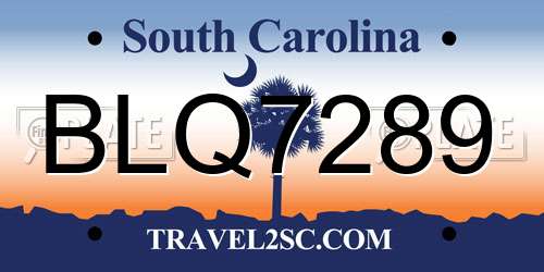 BLQ7289 South Carolina License Plate