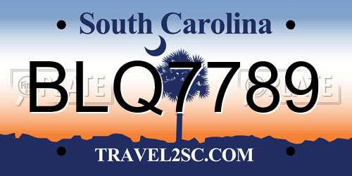 BLQ7789 South Carolina License Plate