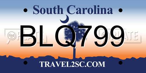 BLQ799 South Carolina License Plate