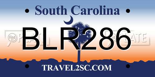 BLR286 South Carolina License Plate