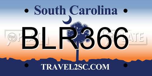 BLR366 South Carolina License Plate