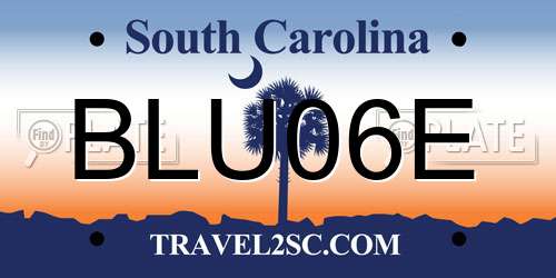 BLU06E South Carolina License Plate