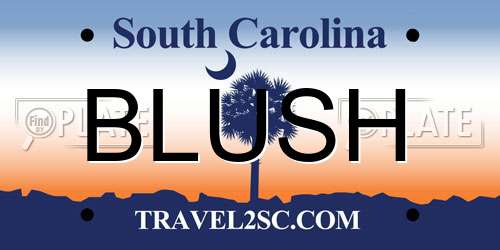 BLUSH South Carolina License Plate