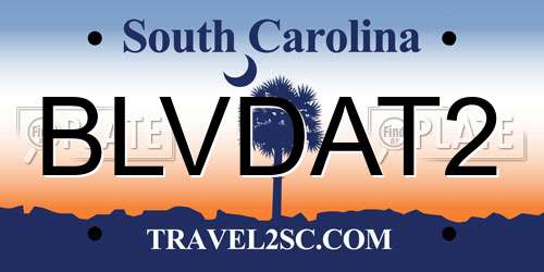 BLVDAT2 South Carolina License Plate