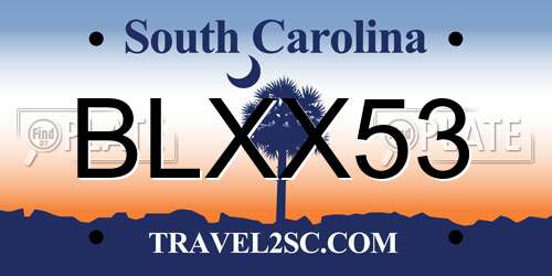 BLXX53 South Carolina License Plate