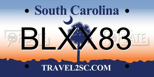 BLXX83 South Carolina License Plate