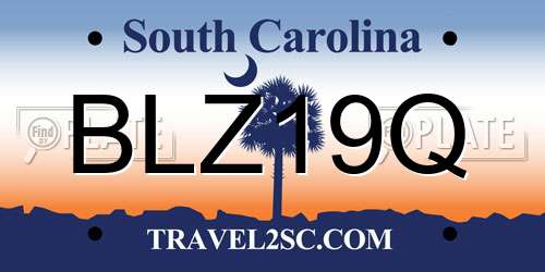 BLZ19Q South Carolina License Plate