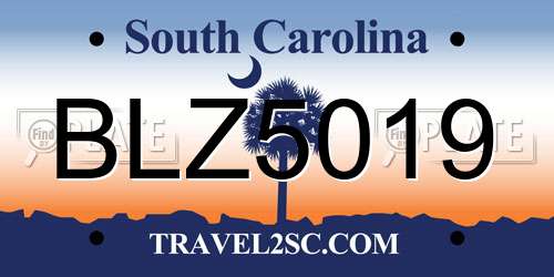 BLZ5019 South Carolina License Plate