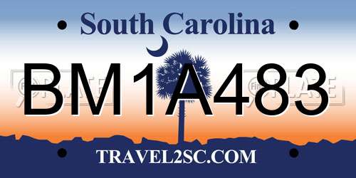BM1A483 South Carolina License Plate