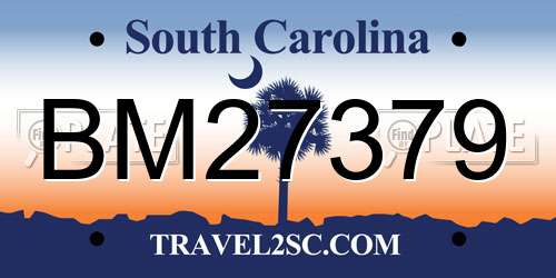 BM27379 South Carolina License Plate