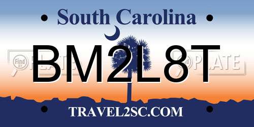 BM2L8T South Carolina License Plate