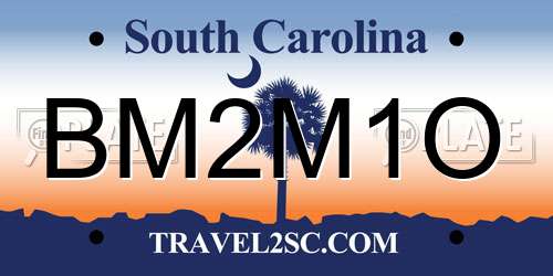 BM2M1O South Carolina License Plate