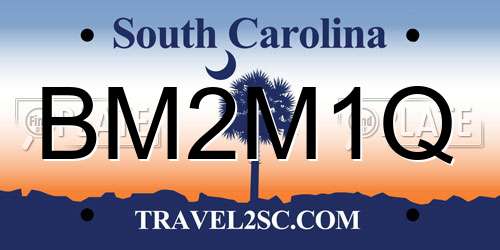 BM2M1Q South Carolina License Plate