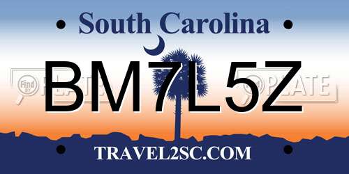 BM7L5Z South Carolina License Plate