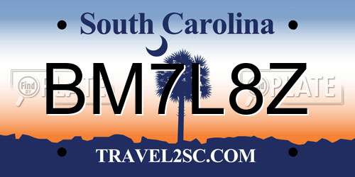 BM7L8Z South Carolina License Plate