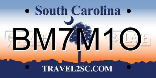 BM7M1O South Carolina License Plate
