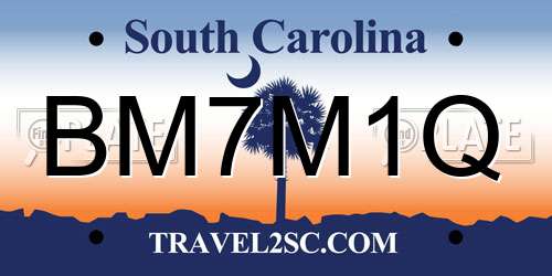 BM7M1Q South Carolina License Plate