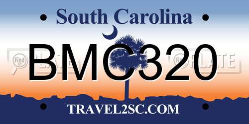 BMC320 South Carolina License Plate