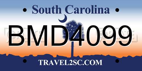 BMD4099 South Carolina License Plate