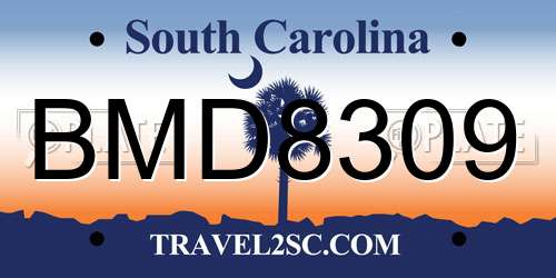 BMD8309 South Carolina License Plate