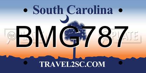 BMG787 South Carolina License Plate