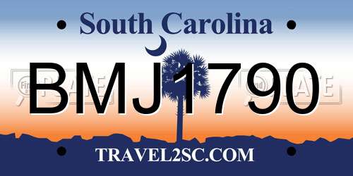 BMJ1790 South Carolina License Plate