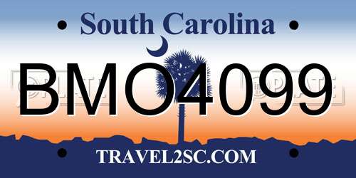 BMO4099 South Carolina License Plate