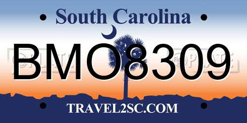 BMO8309 South Carolina License Plate
