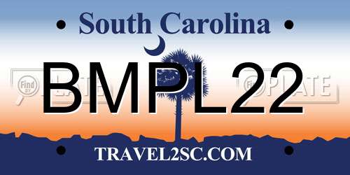BMPL22 South Carolina License Plate
