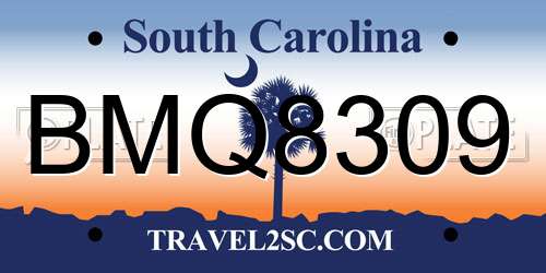 BMQ8309 South Carolina License Plate