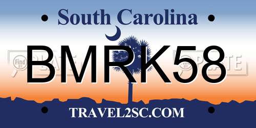 BMRK58 South Carolina License Plate