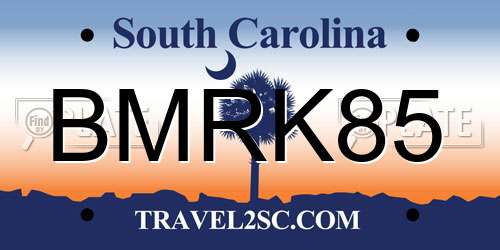 BMRK85 South Carolina License Plate