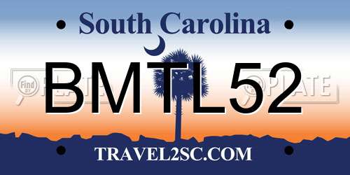 BMTL52 South Carolina License Plate