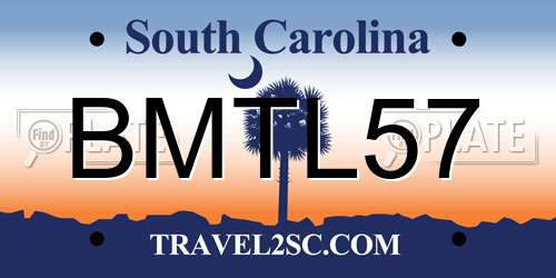 BMTL57 South Carolina License Plate