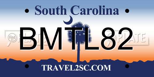 BMTL82 South Carolina License Plate