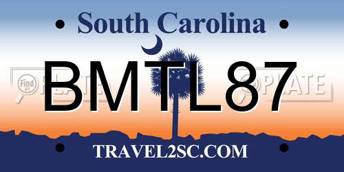 BMTL87 South Carolina License Plate