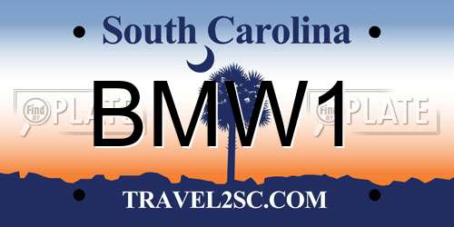 BMW1 South Carolina License Plate