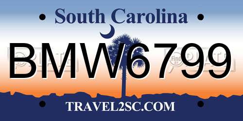 BMW6799 South Carolina License Plate
