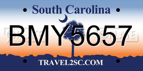 BMY5657 South Carolina License Plate