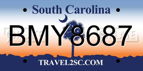 BMY8687 South Carolina License Plate