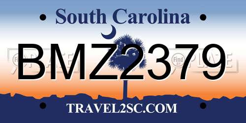BMZ2379 South Carolina License Plate