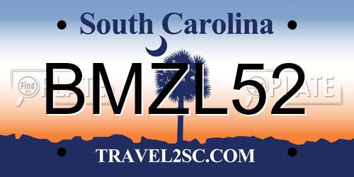 BMZL52 South Carolina License Plate