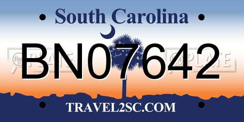 BN07642 South Carolina License Plate