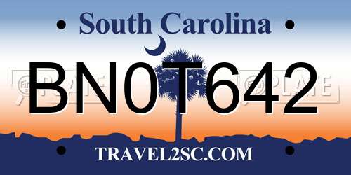 BN0T642 South Carolina License Plate