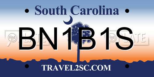 BN1B1S South Carolina License Plate