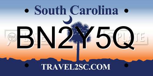 BN2Y5Q South Carolina License Plate