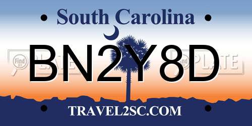 BN2Y8D South Carolina License Plate