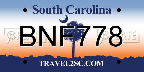 BNF778 South Carolina License Plate