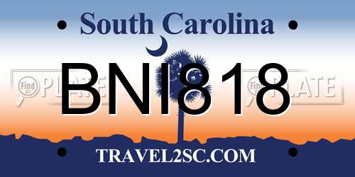 BNI818 South Carolina License Plate
