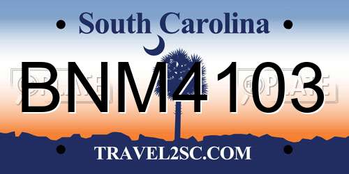 BNM4103 South Carolina License Plate
